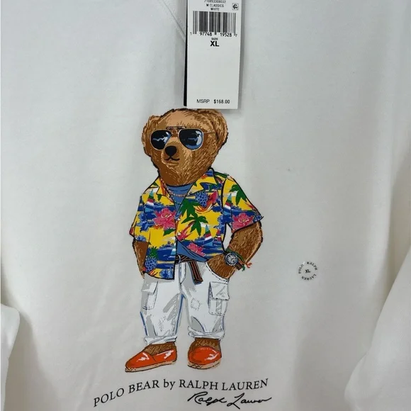 Polo Ralph Lauren Bear Hawaiian Shirt Crewneck Sweatshirt XL - Picture 2 of 4
